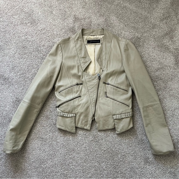 Zara Brand New Genuine Lamb Leather Jacket - Picture 1 of 5